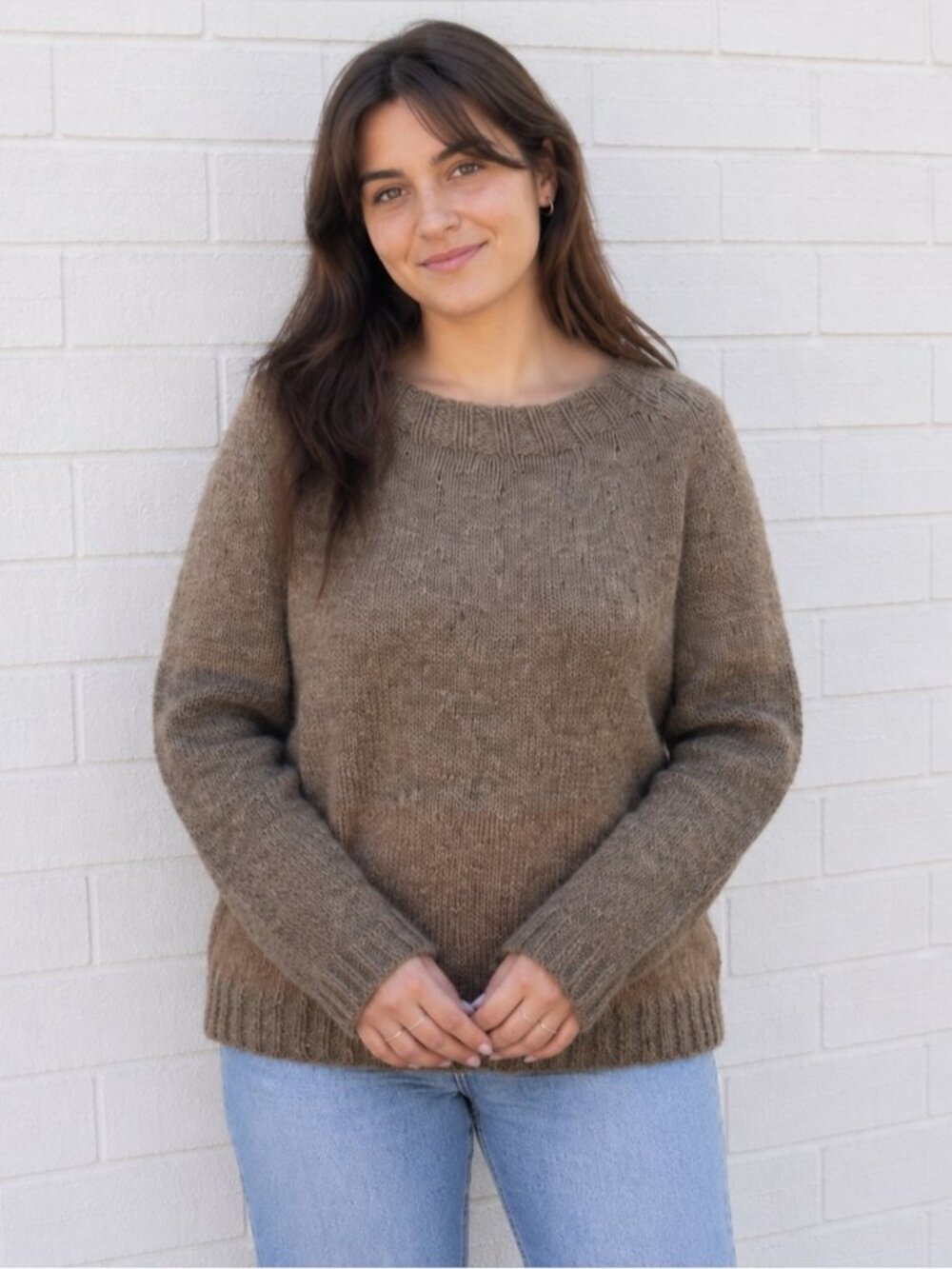 Vintage 90s Handmade Wool Sweater Large Chunky Knit Cottagecore Rustic Boho Cozy